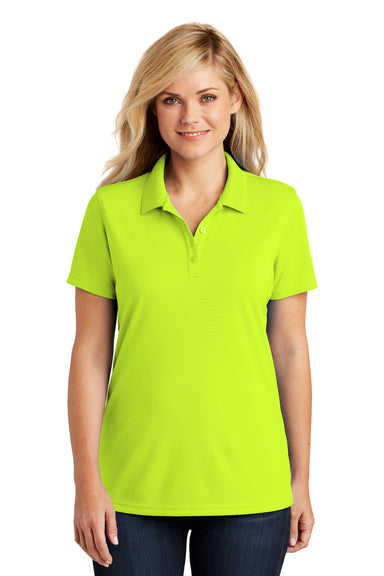 Port Authority Womens Dry Zone Moisture Wicking Short Sleeve Polo Shirt Safety Yellow Front