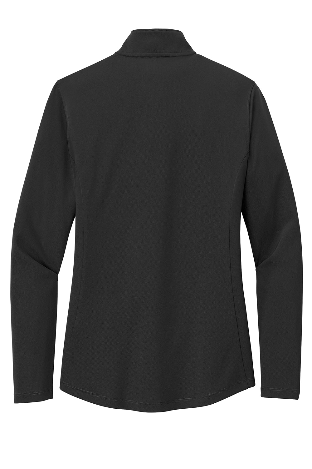 Port Authority LK112 Womens Dry Zone UV Micro Mesh 1/4 Zip Sweatshirt Deep Black Flat Back