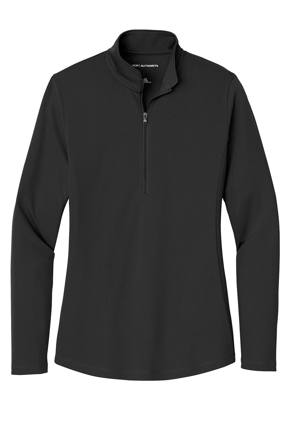 Port Authority LK112 Womens Dry Zone UV Micro Mesh 1/4 Zip Sweatshirt Deep Black Flat Front