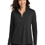 Port Authority Womens Dry Zone Moisture Wicking Micro Mesh 1/4 Zip Sweatshirt - Deep Black