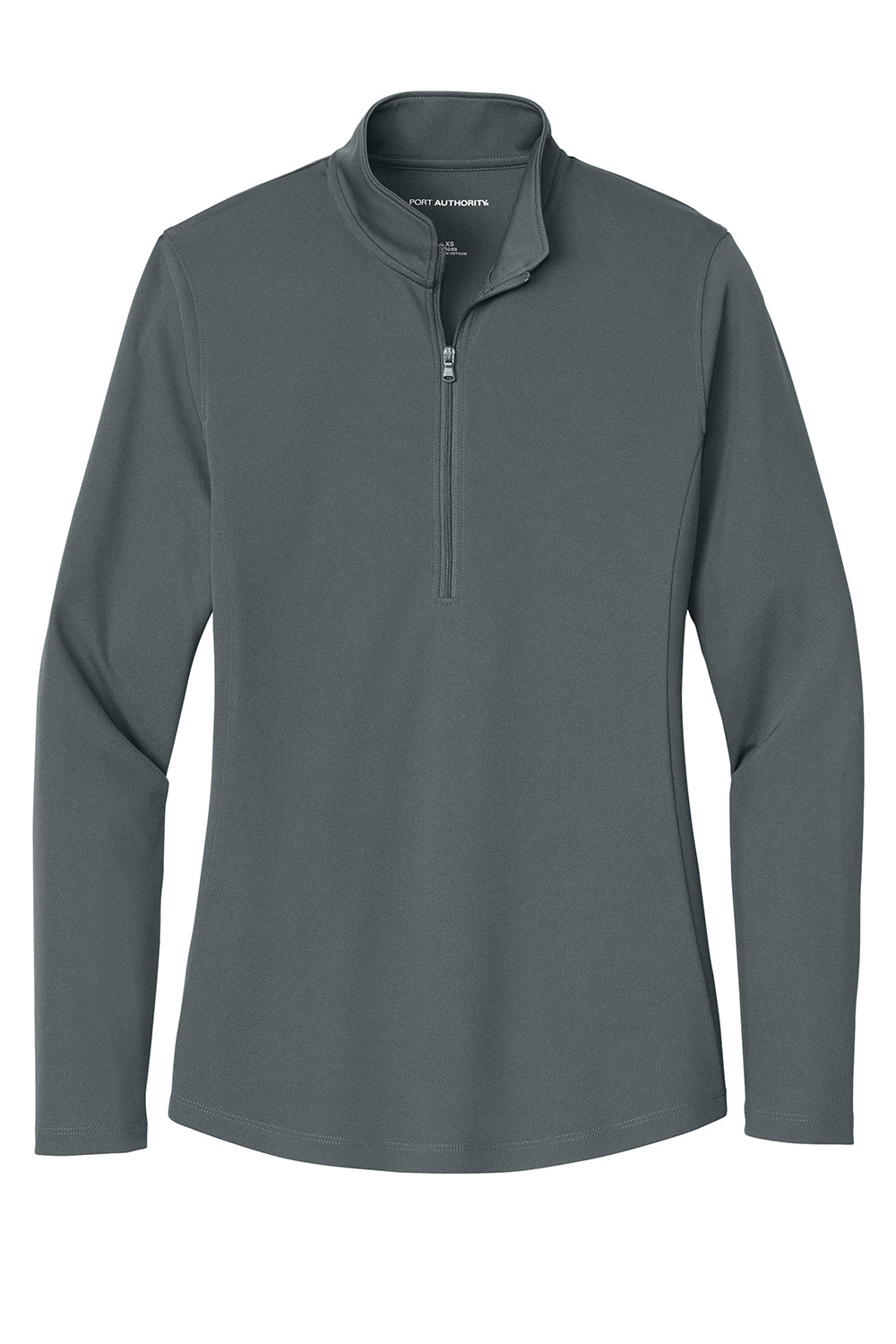 Port Authority LK112 Womens Dry Zone UV Micro Mesh 1/4 Zip Sweatshirt Graphite Grey Flat Front
