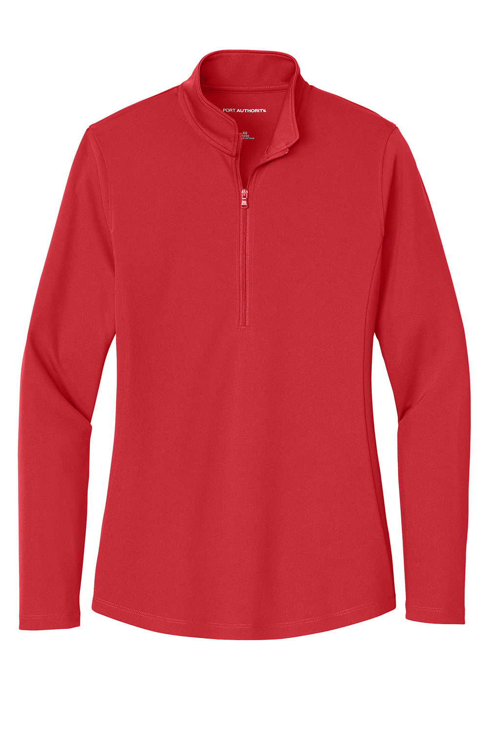 Port Authority LK112 Womens Dry Zone UV Micro Mesh 1/4 Zip Sweatshirt Rich Red Flat Front