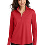 Port Authority Womens Dry Zone Moisture Wicking Micro Mesh 1/4 Zip Sweatshirt - Rich Red