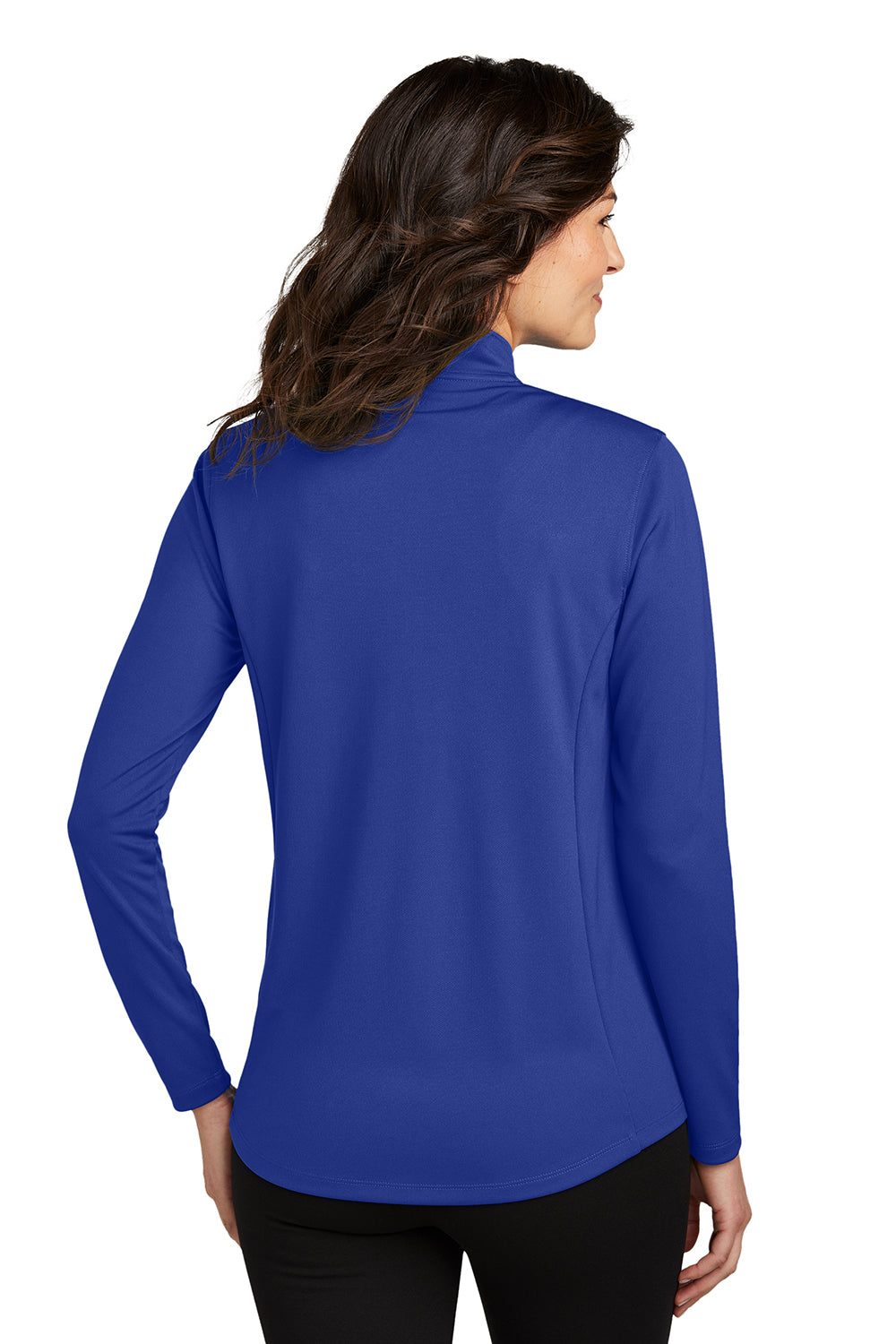 Port Authority LK112 Womens Dry Zone UV Micro Mesh 1/4 Zip Sweatshirt True Royal Blue Back