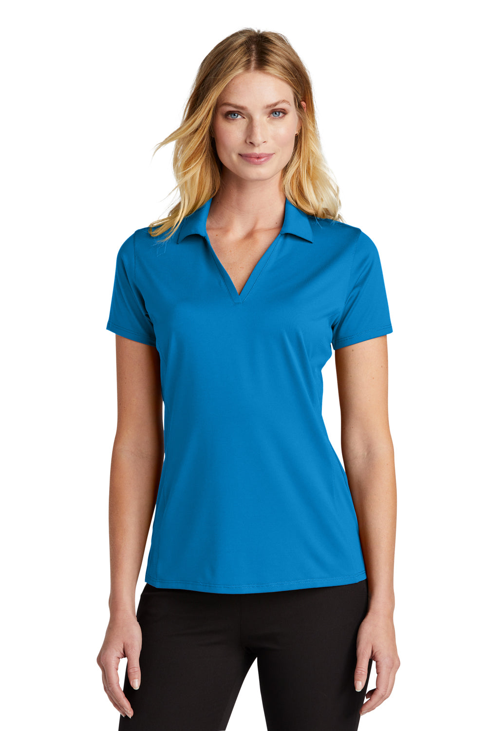 Port Authority LK398 Performance Staff Short Sleeve Polo Shirt Brilliant Blue Front