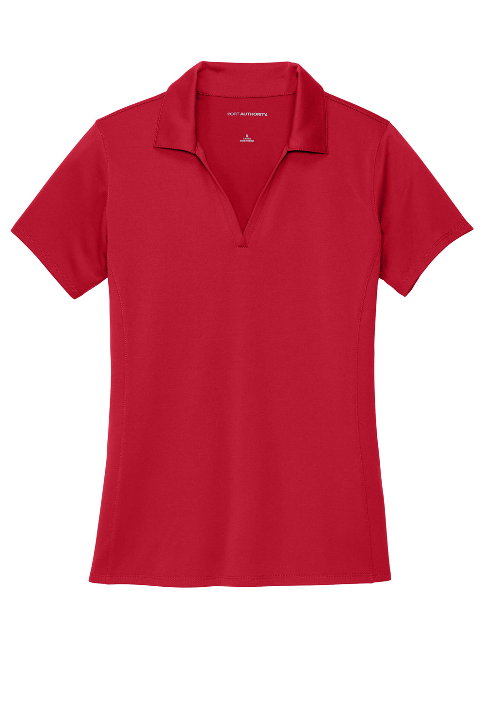 Port Authority LK398 Performance Staff Short Sleeve Polo Shirt Engine Red Flat Front