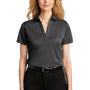 Port Authority Womens Silk Touch Performance Moisture Wicking Short Sleeve Polo Shirt - Heather Black