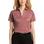 Port Authority Womens Silk Touch Performance Moisture Wicking Short Sleeve Polo Shirt - Heather Garnet Red
