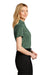 Port Authority Womens Performance Silk Touch Short Sleeve Polo Shirt Heather Green Glen Side