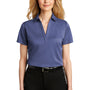 Port Authority Womens Silk Touch Performance Moisture Wicking Short Sleeve Polo Shirt - Heather Royal Blue