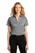 Port Authority Womens Performance Silk Touch Short Sleeve Polo Shirt Heather Shadow Grey Front
