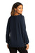 Port Authority Womens Luxe Knit Long Sleeve Wide Neck T-Shirt River Navy Blue Side