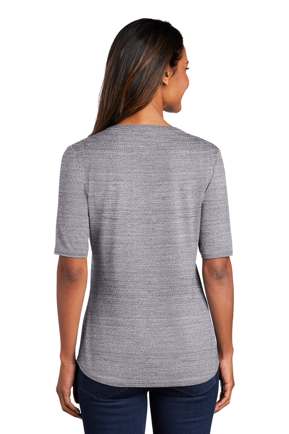 Port Authority Womens Stretch Short Sleeve Polo Shirt Graphite Grey/White Side