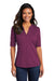 Port Authority Womens Stretch Short Sleeve Polo Shirt Violet Purple/Black Front