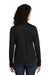Port Authority Womens Performance Silk Touch 1/4 Zip Sweatshirt Black/Steel Grey Side