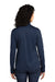 Port Authority Womens Performance Silk Touch 1/4 Zip Sweatshirt Navy Blue/Steel Grey Side