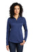 Port Authority Womens Performance Silk Touch 1/4 Zip Sweatshirt Royal Blue/Steel Grey Front