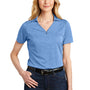 Port Authority Womens Moisture Wicking Shadow Stripe Short Sleeve Polo Shirt - Carolina Blue