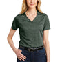 Port Authority Womens Moisture Wicking Shadow Stripe Short Sleeve Polo Shirt - Deep Forest Green
