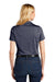 Port Authority Womens Shadow Stripe Short Sleeve Polo Shirt River Navy Blue Side