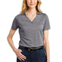 Port Authority Womens Moisture Wicking Shadow Stripe Short Sleeve Polo Shirt - Shadow Grey