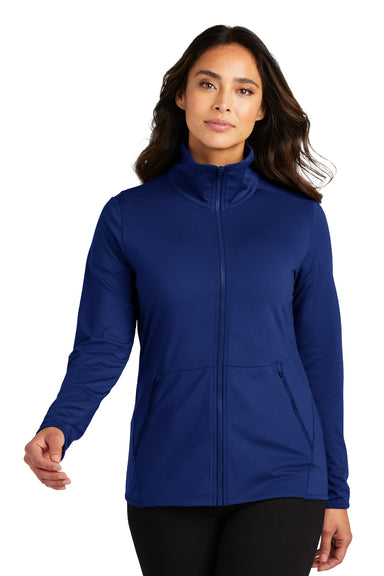 Port Authority LK595 Womens Accord Stretch Fleece Full Zip Jacket Royal Blue Front