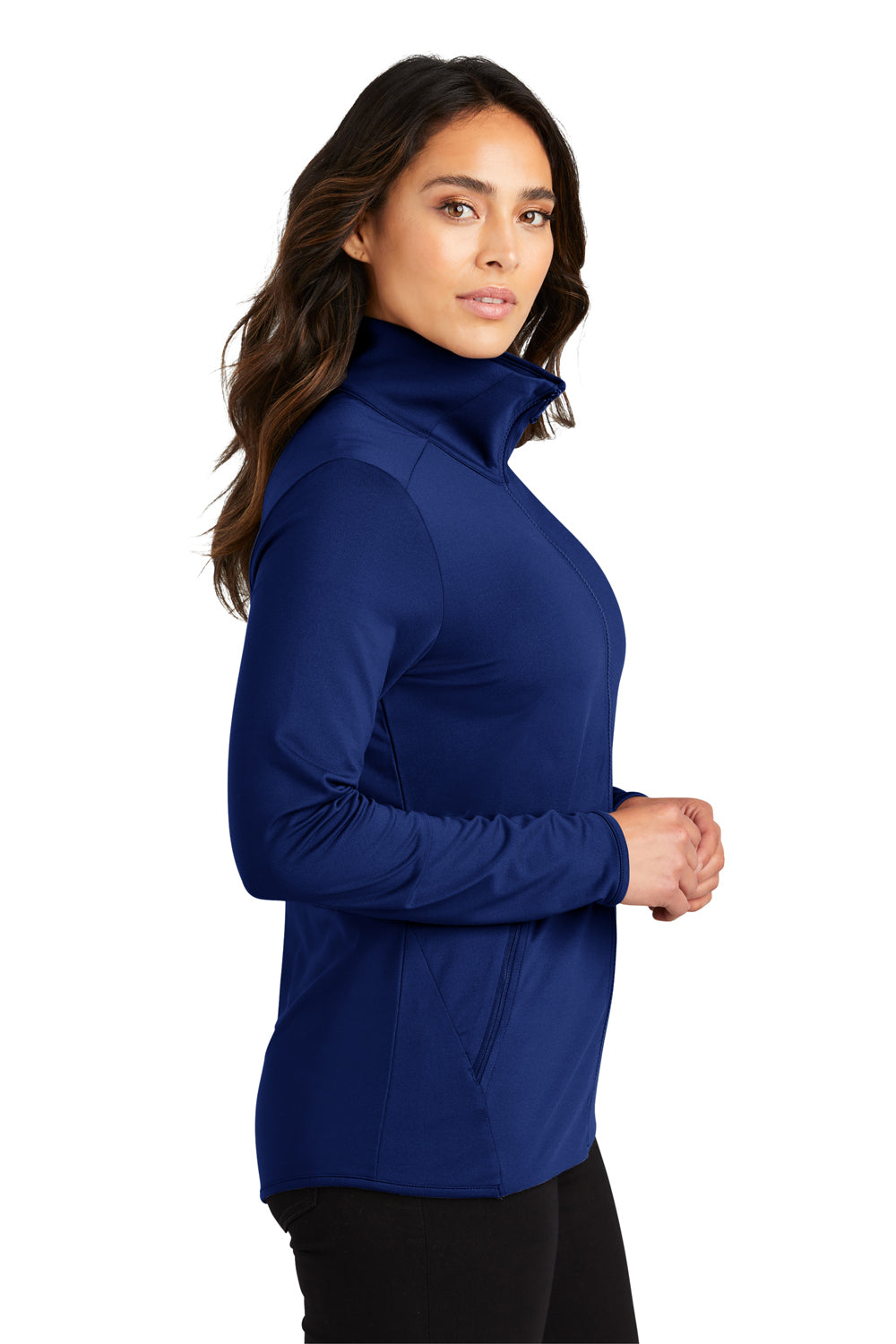 Port Authority LK595 Womens Accord Stretch Fleece Full Zip Jacket Royal Blue Side