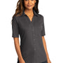 Port Authority Womens City Moisture Wicking Short Sleeve Button Down Shirt - Graphite Grey