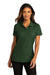 Port Authority Womens SuperPro React Short Sleeve Polo Shirt Dark Green Front