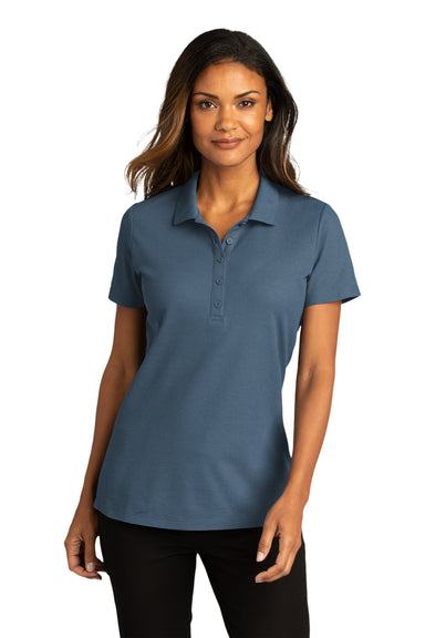 Port Authority Womens SuperPro React Short Sleeve Polo Shirt Regatta Blue Front