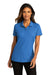 Port Authority Womens SuperPro React Short Sleeve Polo Shirt Strong Blue Front