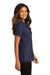 Port Authority Womens SuperPro React Short Sleeve Polo Shirt True Navy Blue Side