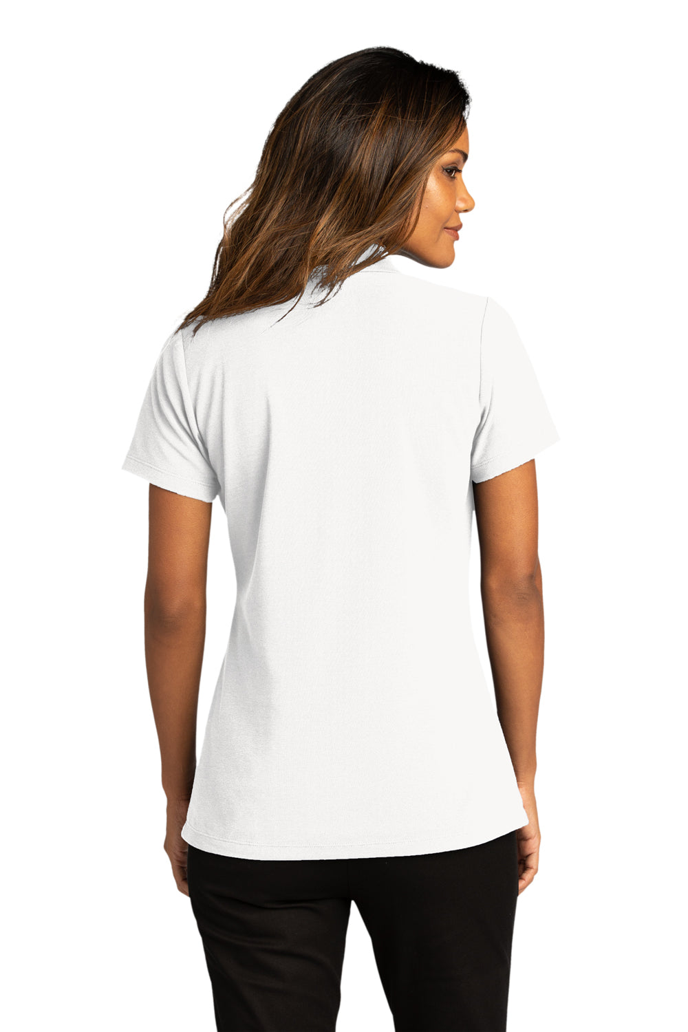 Port Authority Womens SuperPro React Short Sleeve Polo Shirt White Side