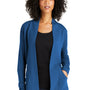 Port Authority Womens Microterry Snag Resistant Long Sleeve Cardigan Sweater - Aegean Blue
