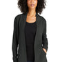 Port Authority Womens Microterry Snag Resistant Long Sleeve Cardigan Sweater - Charcoal Grey