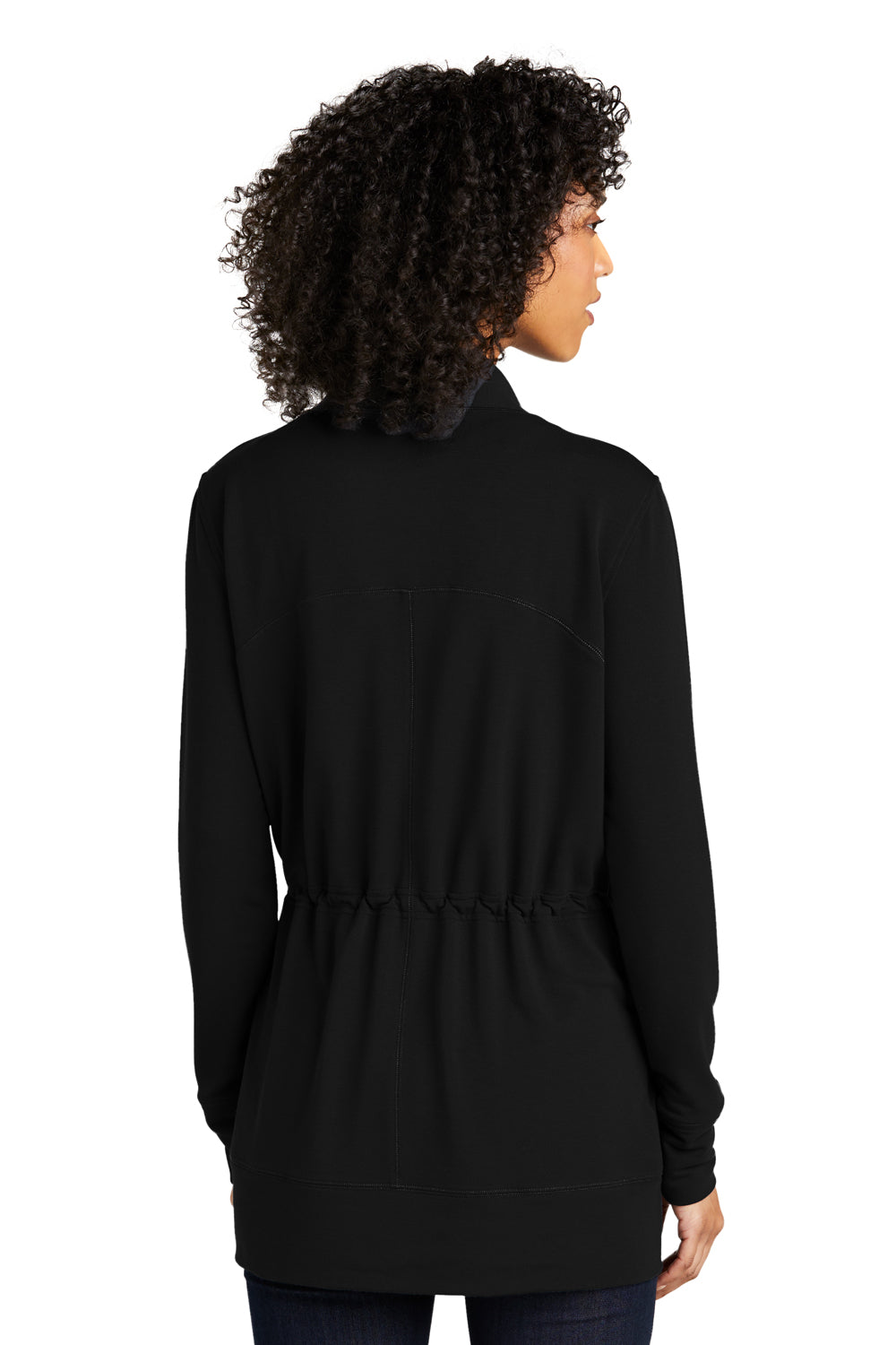 Port Authority LK825 Microterry Long Sleve Cardigan Sweater Deep Black Back