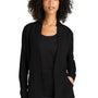 Port Authority Womens Microterry Snag Resistant Long Sleeve Cardigan Sweater - Deep Black