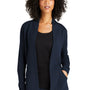 Port Authority Womens Microterry Snag Resistant Long Sleve Cardigan Sweater - River Navy Blue