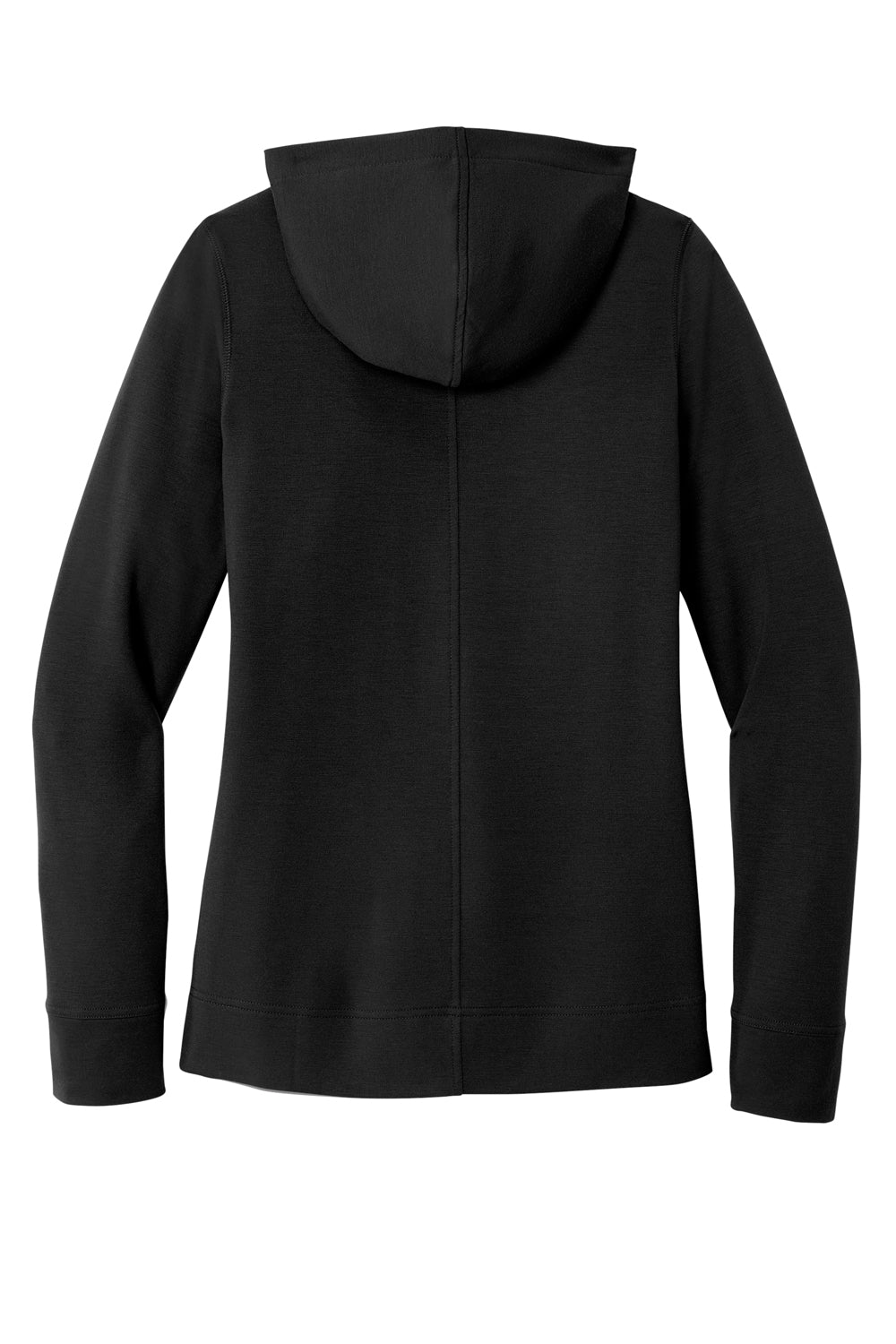 Port Authority LK826 Womens Microterry Hooded Sweatshirt Hoodie Deep Black Flat Back