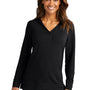 Port Authority Womens Microterry Snag Resistant Hooded Sweatshirt Hoodie - Deep Black