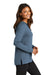 Port Authority LK826 Womens Microterry Hooded Sweatshirt Hoodie Dusk Blue Side