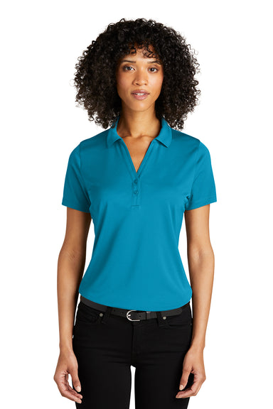 Port Authority LK863 Womens C-Free Performance Moisture Wicking Short Sleeve Polo Shirt Parcel Blue Front