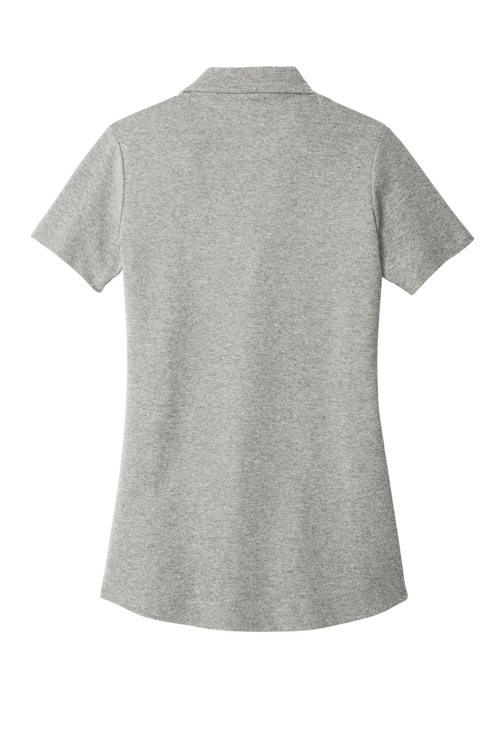 Port Authority LK867 Womens C-FREE Pique Short Sleeve Polo Shirt Heather Deep Smoke Grey Flat Back
