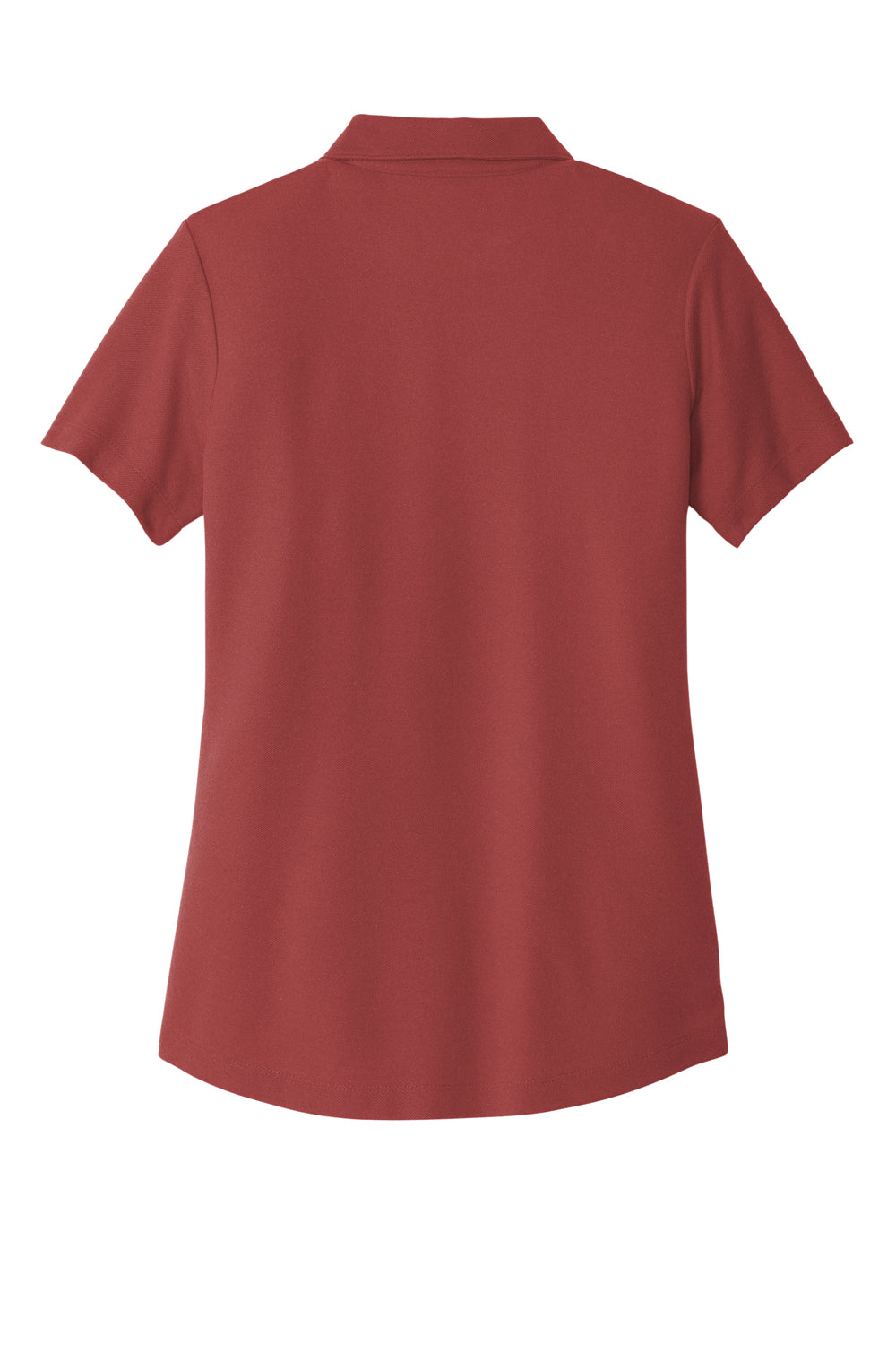 Port Authority LK867 Womens C-FREE Pique Short Sleeve Polo Shirt Garnet Red Flat Back