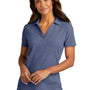 Port Authority Womens C-FREE Pique Short Sleeve Polo Shirt - Heather Navy Blue