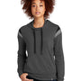 New Era Womens Heritage Varsity Hooded Sweatshirt Hoodie - Heather Black/Black/Heather Shadow Grey