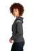 New Era Womens Heritage Varsity Hooded Sweatshirt Hoodie Heather Black/Black/Heather Shadow Grey Side