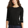 New Era Womens Moisture Wicking 3/4 Sleeve Crewneck T-Shirt - Black/Graphite Grey