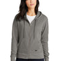 New Era Womens Thermal Full Zip Hooded Sweatshirt Hoodie - Heather Shadow Grey