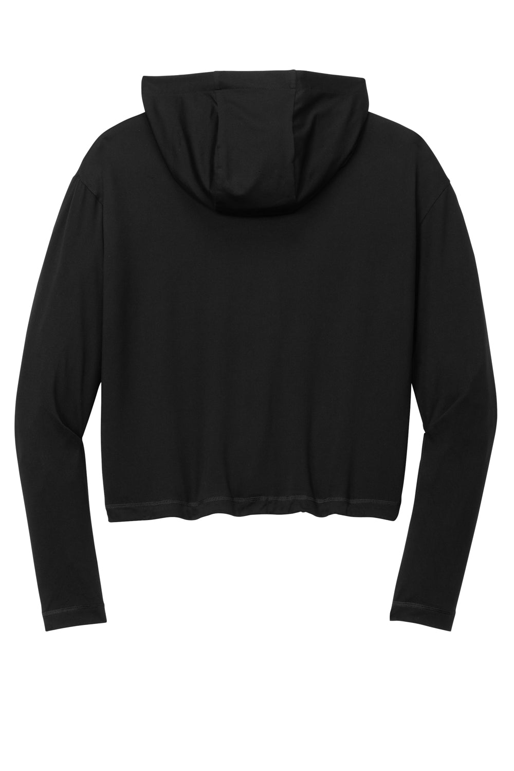New Era Womens Power Long Sleeve Hooded Sweatshirt Hoodie Black Flat Back